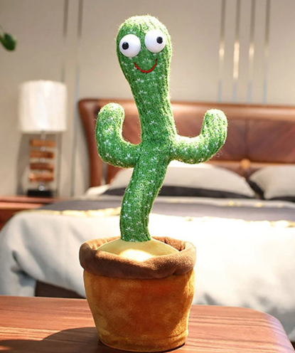 Cactus de peluche que repite lo que dices